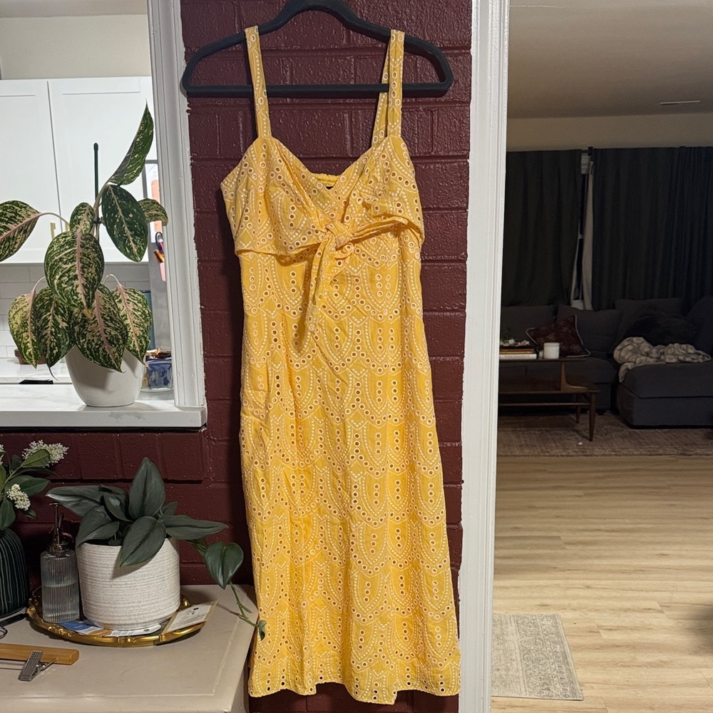 White House Black Market Yellow Midi Dress